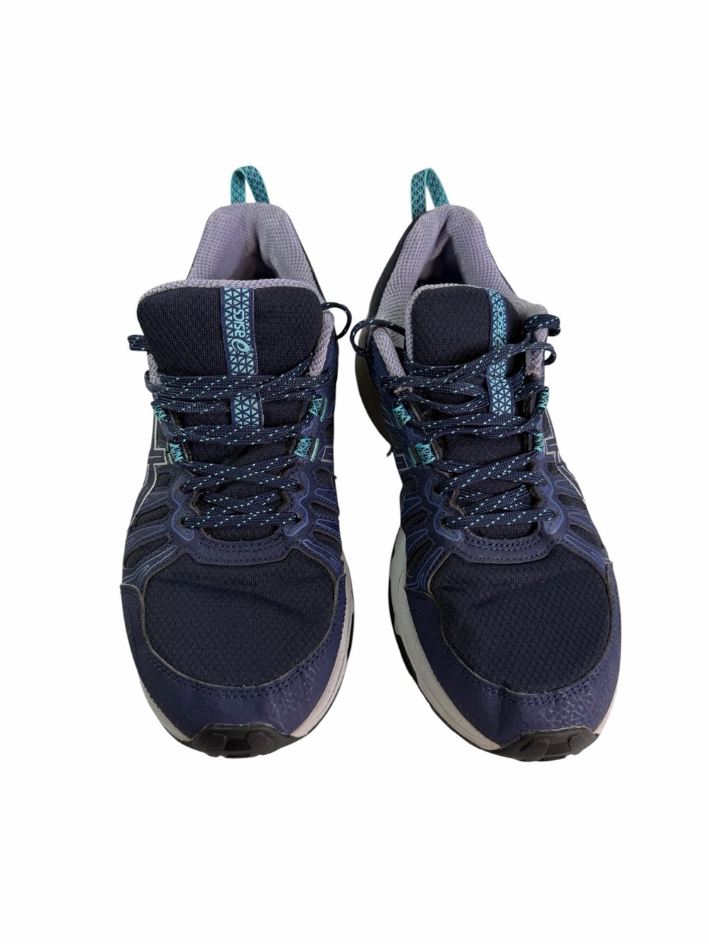 Asics Women's Navy Blue and Teal Trail Running Sneakers - Picture 2 of 6